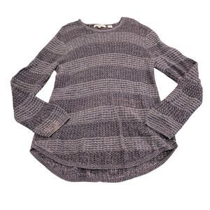 Eight Eight Eight Textured Waffle Knit Sweater Blue Gray Size L 100% Cotton